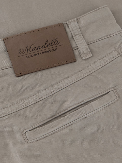 Stretch Cotton Trousers - Taupe