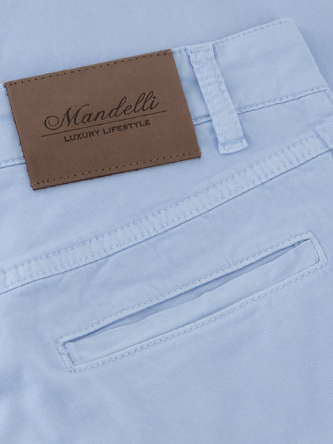 Stretch Cotton Trousers - Light Blue