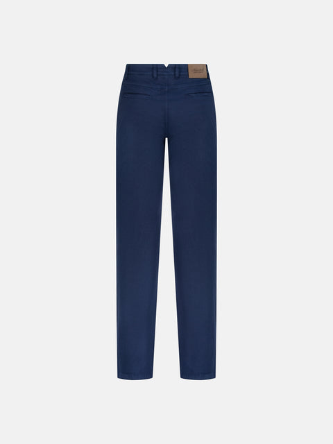 Stretch Cotton Trousers - Blue