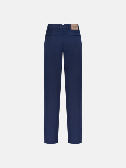 Stretch Cotton Trousers - Navy