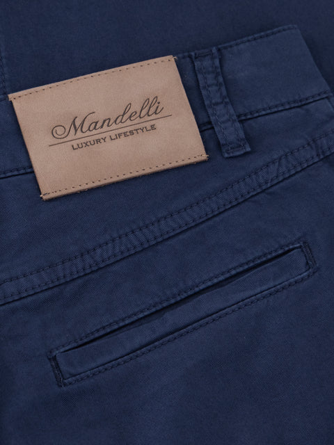 Stretch Cotton Trousers - Navy