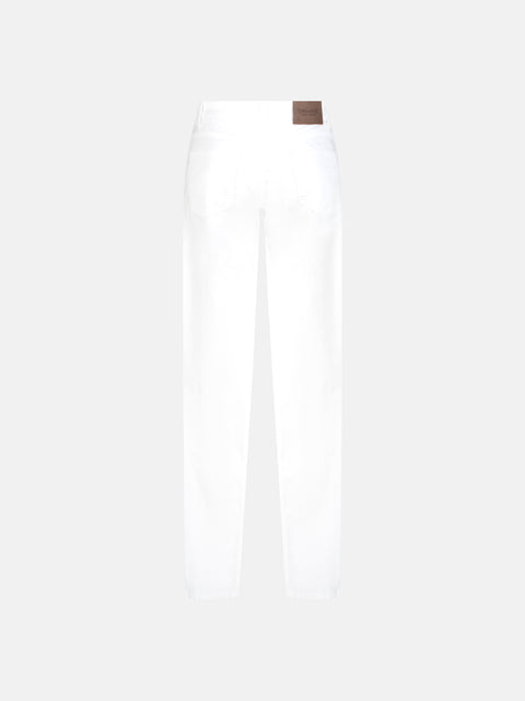 Five Pockets Stretch Cotton Trousers - White