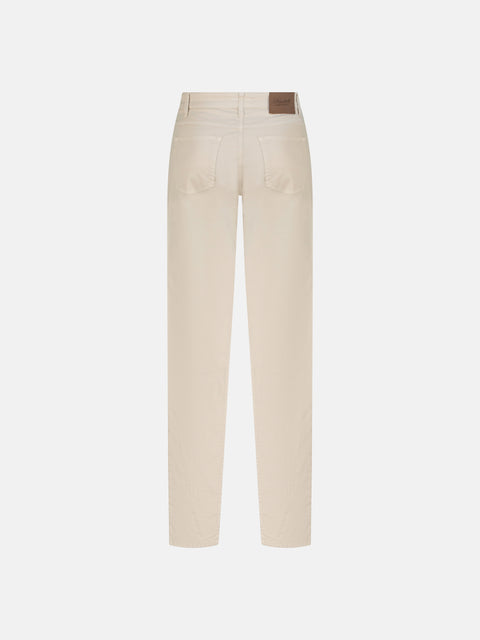 Five Pockets Stretch Cotton Trousers - Beige