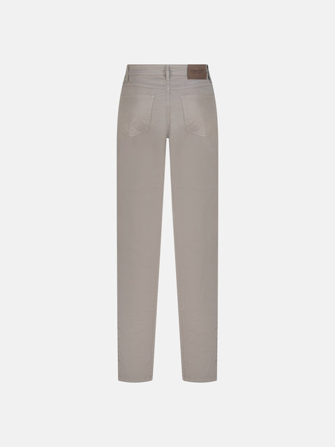 Five Pockets Stretch Cotton Trousers - Beige