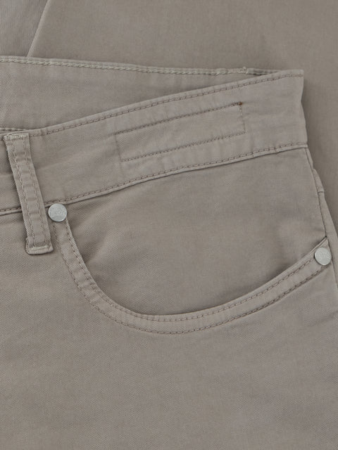 Five Pockets Stretch Cotton Trousers - Beige