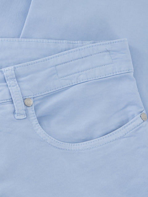 Five Pockets Stretch Cotton Trousers - Light Blue
