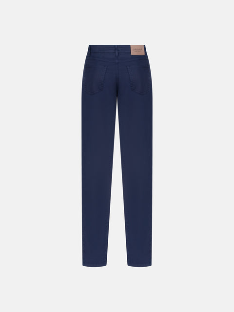 Five Pockets Stretch Cotton Trousers - Blue