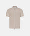 Silk Cotton Knitted Full Zip Polo- Sahara