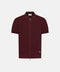 Silk Cotton Knitted Full Zip Polo- Burgundy