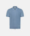 Silk Cotton Knitted Full-Zip Polo- Dream Blue