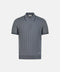 Pure Silk Ribbed Zip Polo- Deep Grey