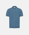 Silk Cotton Knitted Full Zip Polo-Grey Green