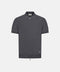 Silk Cotton Knitted Full Zip Polo- Deep Grey