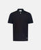 Cotton Knitted Zip Polo - Black