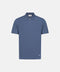 Cotton Knitted Zip Polo- Avio Blue