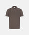 Cotton Knitted Zip Polo-Taupe