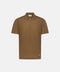 Cotton Knitted Zip Polo- Miele