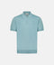 Pure Silk Knitted Zip Polo- Glacier Blue