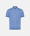 Pure Silk Knitted Zip Polo- Sky Blue