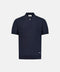 Pure Silk Knitted Zip Polo- Blue