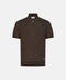 Pure Silk Knitted Zip Polo- Brown