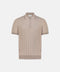 Pure Silk Ribbed Zip Polo- Beige