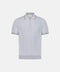 Pure Silk Ribbed Zip Polo- Medium Grey