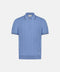 Pure Silk Ribbed Zip Polo- Sky Blue