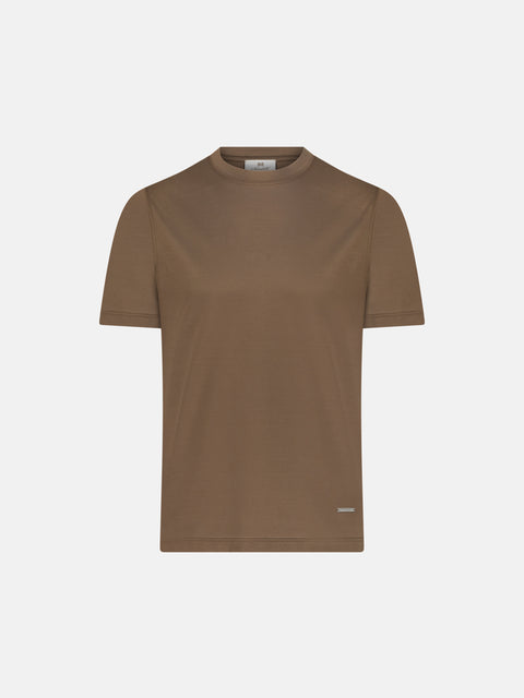 Knitted Cotton T-Shirt - Honey