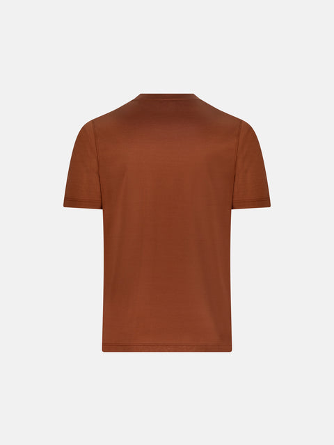 Pure Cotton Knitted T-Shirt — Dark Copper