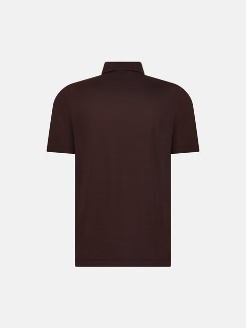 Pure Cotton Knitted Polo with Buttons – Bordeaux