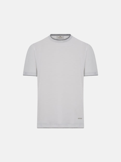 Silk & Cotton Knitted T-Shirt – Ivory
