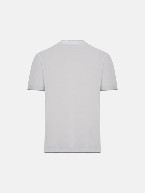 Silk & Cotton Knitted T-Shirt – Ivory