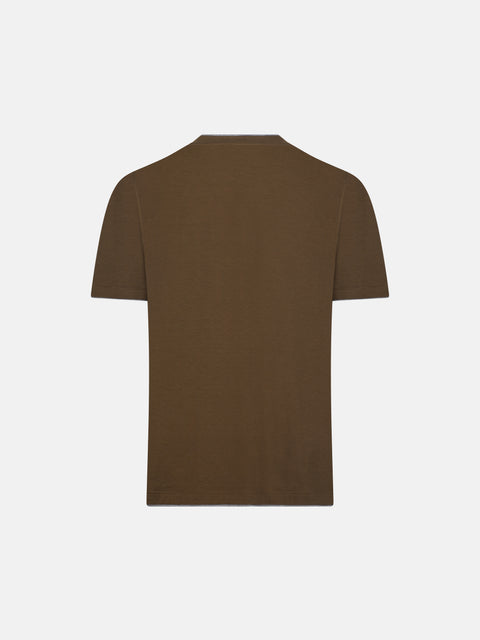 Silk & Cotton Knitted T-Shirt – Dune