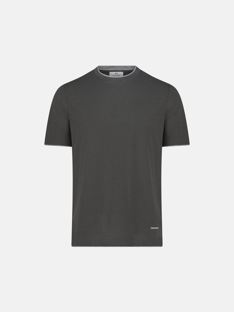 Silk & Cotton Knitted T-Shirt – Dark Green