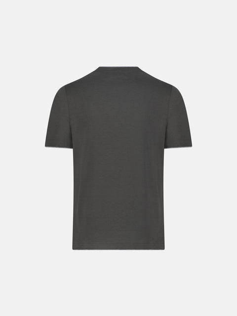 Silk & Cotton Knitted T-Shirt – Dark Green