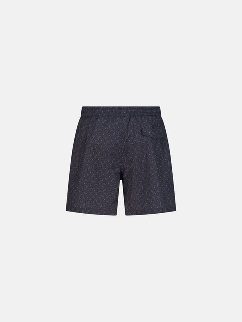 Printed Swim Shorts - Navy