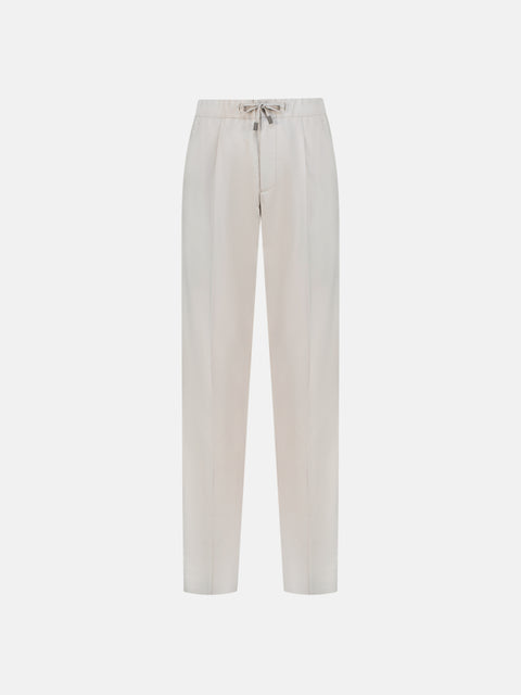 Wool Drawstring Trousers - Chalk