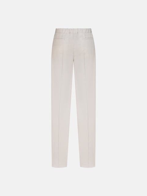 Wool Drawstring Trousers - Chalk