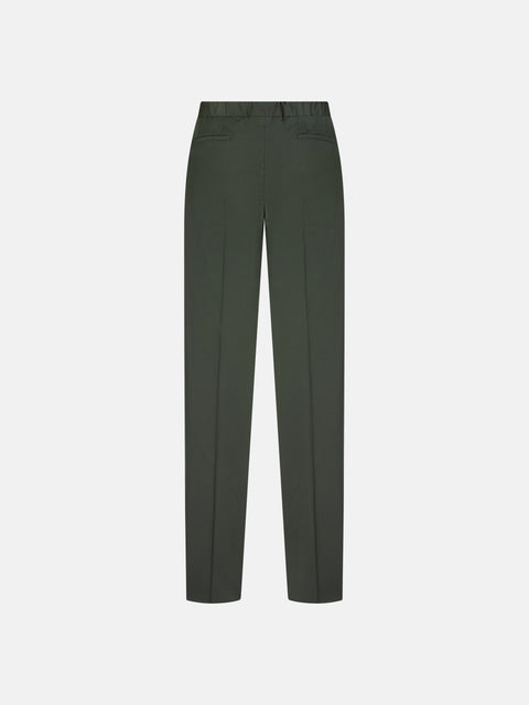 Wool Drawstring Trousers - Dark Green