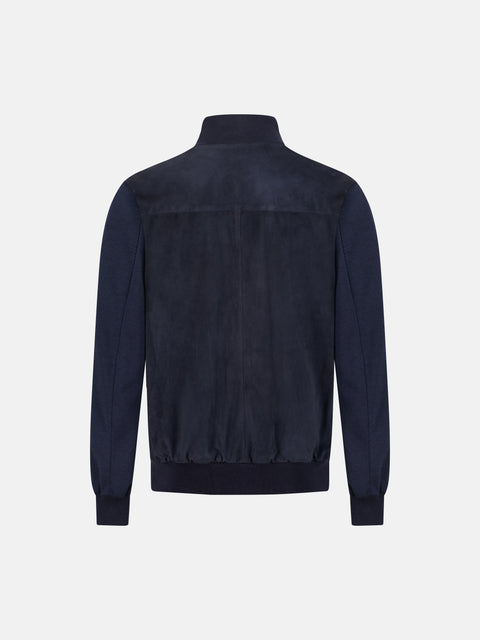 Goat Suede Blouson-Deep Blue