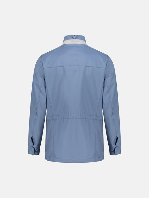 Wool 3/4 jacket- Denim Blue