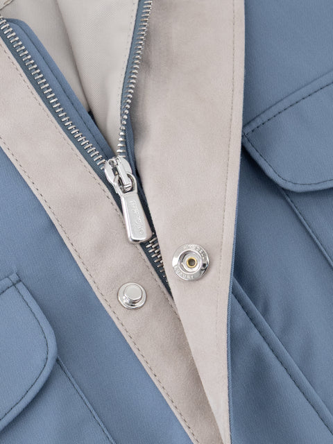 Wool 3/4 jacket- Denim Blue