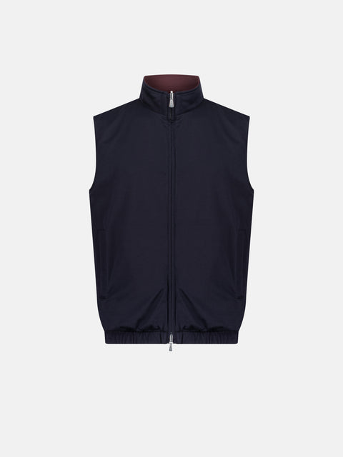 Reversible Polyester Vest-  Bordeaux & Navy