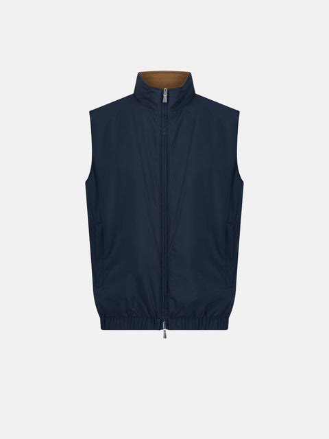 Reversible Polyester Vest- Navy & Miele