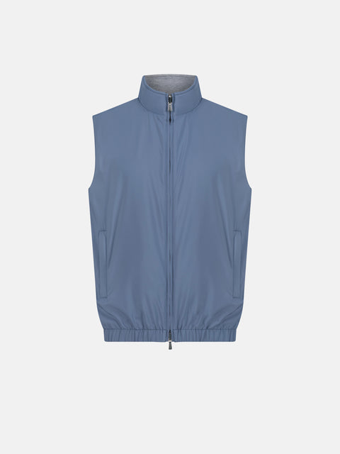 Reversible Polyester Vest- Indigo & Grey