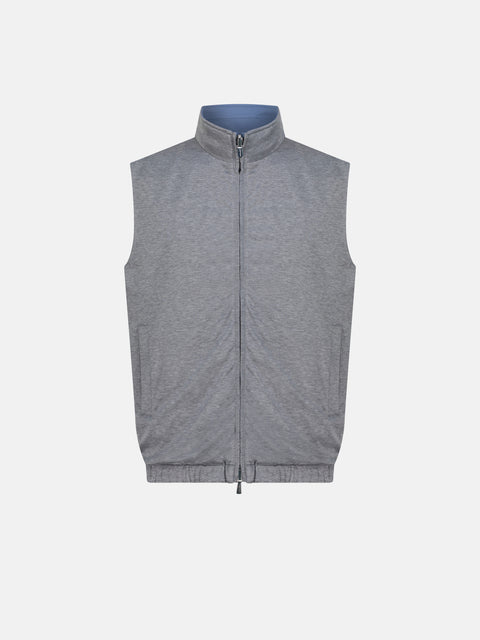 Reversible Polyester Vest- Indigo & Grey