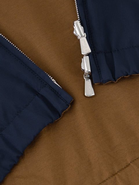 Reversible Polyester Blouson -Navy & Miele