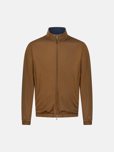 Reversible Polyester Blouson -Navy & Miele
