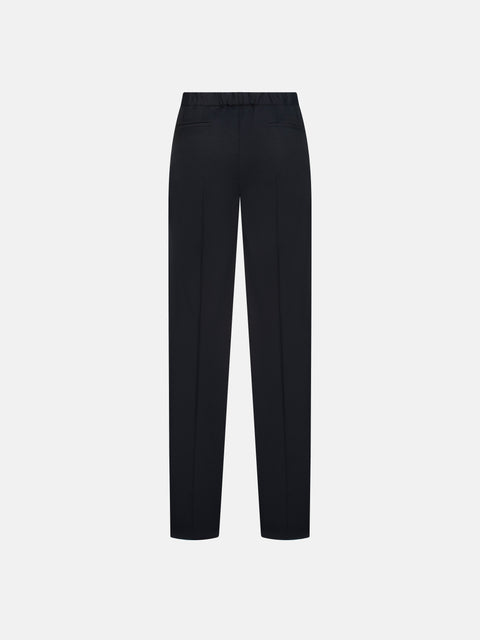 Wool Drawstring Trousers - Black